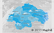 Political Shades 3D Map of Östergötlands Län, lighten, desaturated