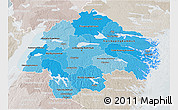 Political Shades 3D Map of Östergötlands Län, lighten, semi-desaturated