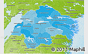 Political Shades 3D Map of Östergötlands Län, physical outside