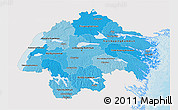 Political Shades 3D Map of Östergötlands Län, single color outside