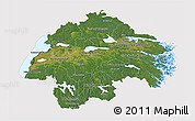 Satellite 3D Map of Östergötlands Län, cropped outside