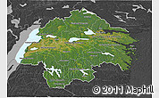 Satellite 3D Map of Östergötlands Län, darken, desaturated