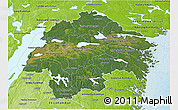 Satellite 3D Map of Östergötlands Län, physical outside