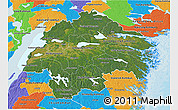 Satellite 3D Map of Östergötlands Län, political outside