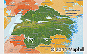 Satellite 3D Map of Östergötlands Län, political shades outside