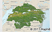 Satellite 3D Map of Östergötlands Län, shaded relief outside