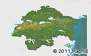 Satellite 3D Map of Östergötlands Län, single color outside