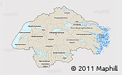 Shaded Relief 3D Map of Östergötlands Län, cropped outside