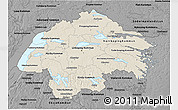 Shaded Relief 3D Map of Östergötlands Län, darken, desaturated