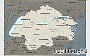Shaded Relief 3D Map of Östergötlands Län, darken