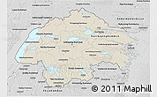 Shaded Relief 3D Map of Östergötlands Län, desaturated