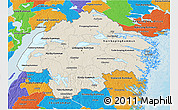 Shaded Relief 3D Map of Östergötlands Län, political outside