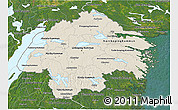 Shaded Relief 3D Map of Östergötlands Län, satellite outside