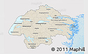 Shaded Relief 3D Map of Östergötlands Län, single color outside