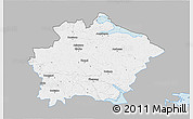 Gray 3D Map of Finspang Kommun, single color outside