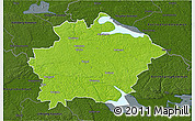 Physical 3D Map of Finspang Kommun, darken