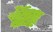 Physical 3D Map of Finspang Kommun, desaturated