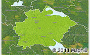 Physical 3D Map of Finspang Kommun, satellite outside