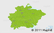 Physical 3D Map of Finspang Kommun, single color outside