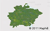 Satellite 3D Map of Finspang Kommun, cropped outside