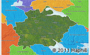 Satellite 3D Map of Finspang Kommun, political outside