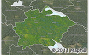 Satellite 3D Map of Finspang Kommun, semi-desaturated