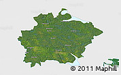 Satellite 3D Map of Finspang Kommun, single color outside
