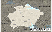 Shaded Relief 3D Map of Finspang Kommun, darken