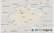 Shaded Relief 3D Map of Finspang Kommun, semi-desaturated