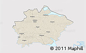 Shaded Relief 3D Map of Finspang Kommun, single color outside