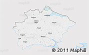Silver Style 3D Map of Finspang Kommun, single color outside