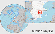 Gray Location Map of Finspang Kommun, highlighted country