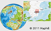 Physical Location Map of Finspang Kommun, highlighted country, highlighted parent region