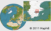 Satellite Location Map of Finspang Kommun, highlighted country, highlighted parent region
