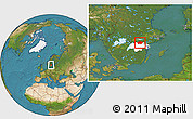 Satellite Location Map of Finspang Kommun, highlighted parent region