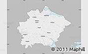 Gray Map of Finspang Kommun, single color outside