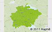 Physical Map of Finspang Kommun, lighten