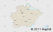 Shaded Relief Map of Finspang Kommun, single color outside