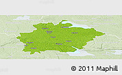 Physical Panoramic Map of Finspang Kommun, lighten