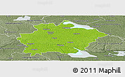 Physical Panoramic Map of Finspang Kommun, semi-desaturated