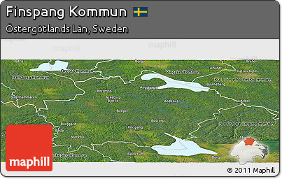Satellite Panoramic Map of Finspang Kommun