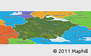 Satellite Panoramic Map of Finspang Kommun, political outside