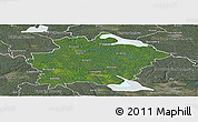Satellite Panoramic Map of Finspang Kommun, semi-desaturated