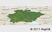 Satellite Panoramic Map of Finspang Kommun, shaded relief outside