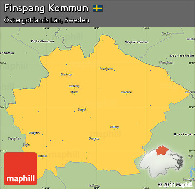 Savanna Style Simple Map of Finspang Kommun