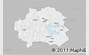 Gray 3D Map of Kinda Kommun, single color outside