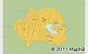Savanna Style 3D Map of Kinda Kommun, single color outside