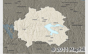 Shaded Relief 3D Map of Kinda Kommun, darken