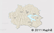 Shaded Relief 3D Map of Kinda Kommun, single color outside