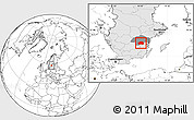 Blank Location Map of Kinda Kommun, highlighted country, highlighted parent region